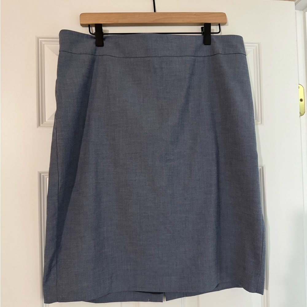 Ann Taylor Factory Blue/Grey Pencil Skirt